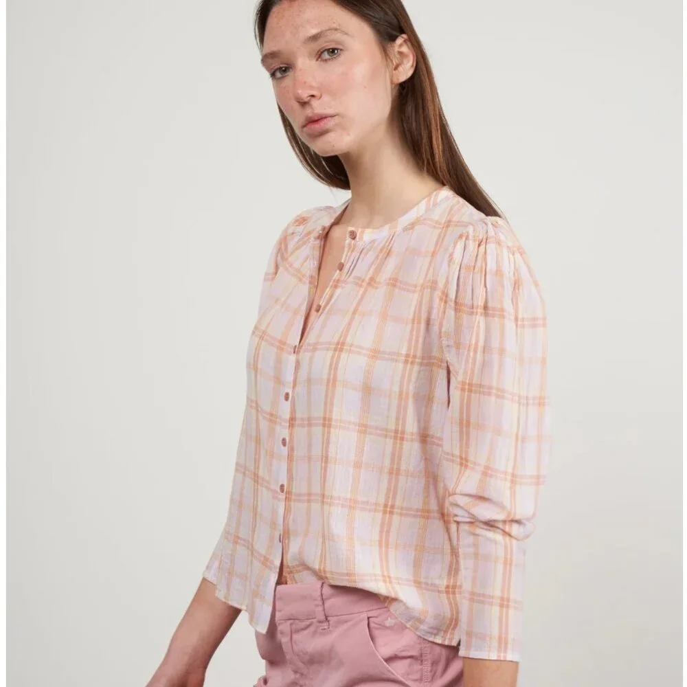 Ulla Johnson Nour High Low Cotton Blouse Pale Lilac 2